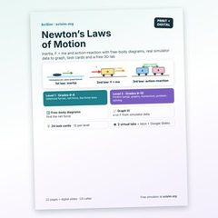 Cover of the Newton&rsquo;s Laws Task Cards, F = ma & Virtual Lab lesson pack