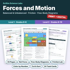 Cover of the Forces and Motion lesson pack